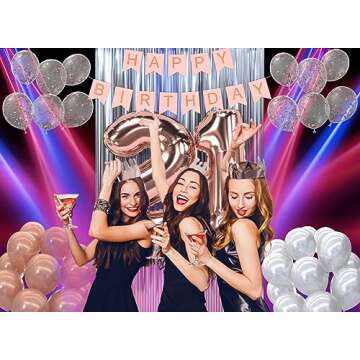 Rose Gold 21st Birthday Party Decorations Set - 45 Pieces