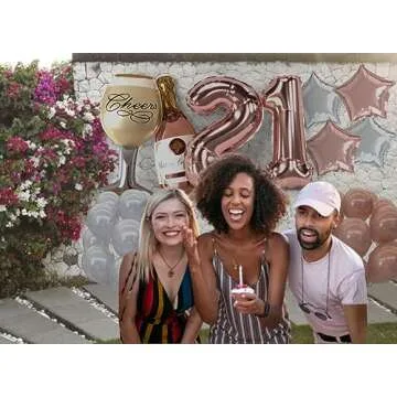 Rose Gold 21st Birthday Party Decorations Set - 45 Pieces