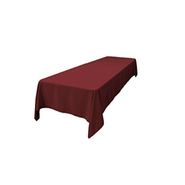 LA Linen Polyester Poplin Washable Rectangular Tablecloth, Stain and Wrinkle Resistant Table Cover 6...