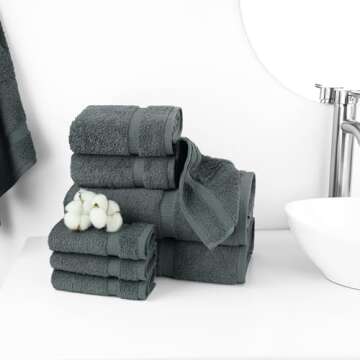 Chakir Turkish Linens | Hotel & Spa Quality 100% Cotton Premium Turkish Towels | Soft & Absorbent (8...