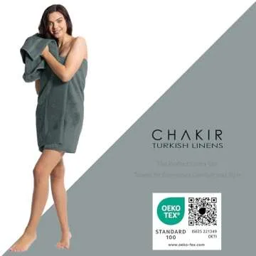 Chakir Turkish Linens | Hotel & Spa Quality 100% Cotton Premium Turkish Towels | Soft & Absorbent (8-Piece Towel Sets, Dark Gray)