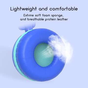 IMYB Kids Headphones, V1 Wired Stereo Foldable Tangle-Free 3.5mm Adjustable On-Ear Headphones for Kids for School/Toddlers/Childrens/Teens/Boys/Girls/Ipad/Tablet/Kindle/Phones/Travel/Plane (Blue)