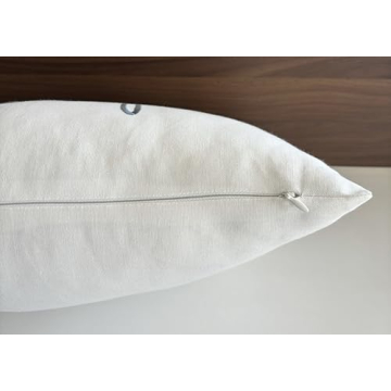 EURASIA DECOR Sleep Embroidered Decorative Lumbar Accent Throw Pillow Cover - 12x20 Inches, Offwhite, Perfect for Home and Gifts