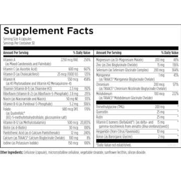 Designs for Health DFH Complete Multi - Comprehensive Multi Vitamin + Mineral Supplement with Folate, 1000 IU Vitamin D, Immune Support Vitamins - Multivitamin with No Copper, No Iron (120 Capsules)