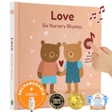 Cali's Books Love Nursery Rhymes | USB-C Rechargeable Musical Book for Toddlers | Perfect for Valent...
