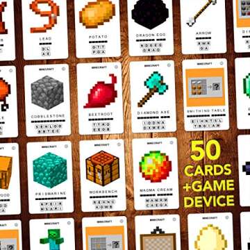 100 PICS Unofficial & Independent Minecraft Guide - Guess 100 Minecraft Items | Flash Cards with Slide Reveal Case | Card Game, Gift, Stocking Stuffer | for Kids and Adults | Ages 6+