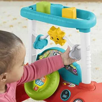 ​Fisher-Price 2-Sided Steady Speed Walker - French Edition, Interactive car, Baby Walking Toy with Activities and Learning Songs, HJP43