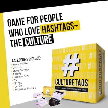 Culture Tags-Card Game for People Who Love Hashtags + Culture, Party Game Set, Gift for Family Fun o...