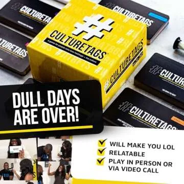 Culture Tags-Card Game for People Who Love Hashtags + Culture, Party Game Set, Gift for Family Fun or Virtual Play, Ages 13+ Years, CB Games