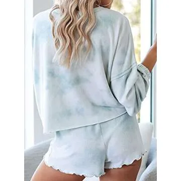 BTFBM Stylish Tie Dye Pajamas for Comfortable Nights