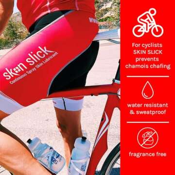 SKIN SLICK Anti-Chafe and Blister Continuous Spray Skin Lubricant Body Friction Protection for Men and Women