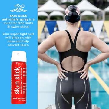 SKIN SLICK Anti-Chafe and Blister Continuous Spray Skin Lubricant Body Friction Protection for Men and Women