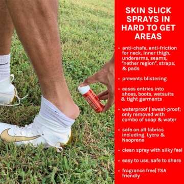 SKIN SLICK Anti-Chafe and Blister Continuous Spray Skin Lubricant Body Friction Protection for Men and Women
