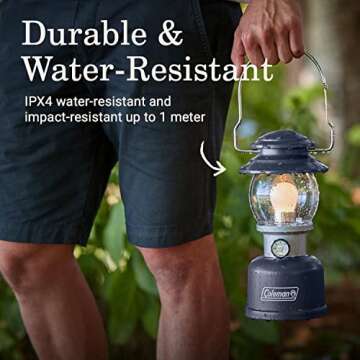 Coleman Classic LED Lantern, 300L/500L Handheld Lantern with Hanging Handle, Durable & Water-Resistant Lantern with Long Runtime for Camping, Emergencies, & at-Home Usage