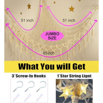 Stylish Macrame Stuffed Animal Hammock for Kids' Rooms