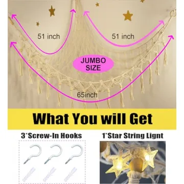 Stylish Macrame Stuffed Animal Hammock for Kids' Rooms