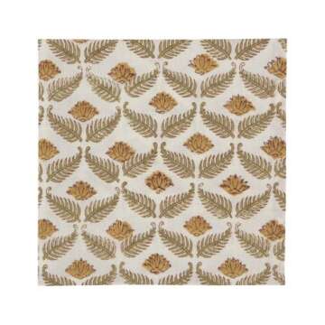 Danica Heirloom 18" x 18" Block Print Napkins (Set of 4) | Frond