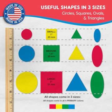 Basic Shapes 1: Circles, Triangles, Squares, Ovals, 676 Pieces US Made Card Stock Punch Out Geometri...