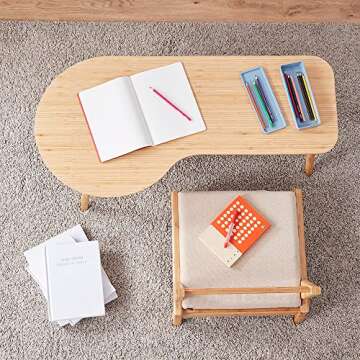CENZEN Bamboo Coffee Table for Living Room Unique Coffee Tables Low Japanese Style Table for Sitting on The Floor Accent Furniture