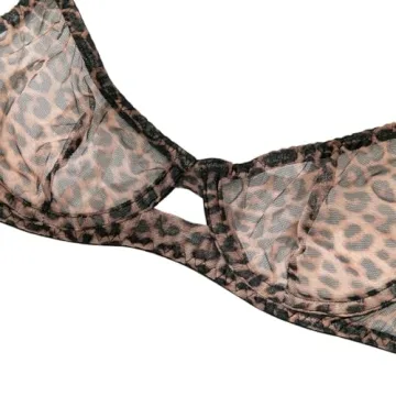 Lilosy Sexy Mesh Sheer Underwire Push Up Lingerie Set