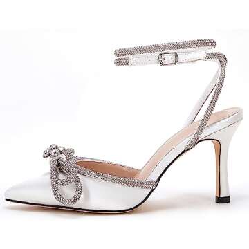 VETASTE Elegant Crystal Heeled Sandals for Women