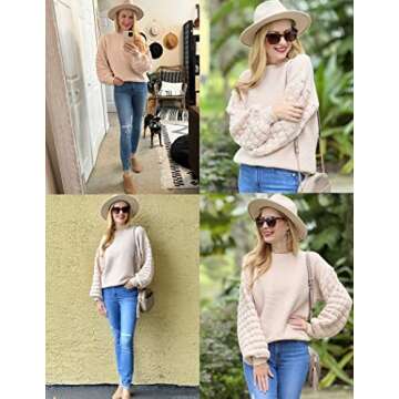 HOTOUCH Women’s Cozy Crew Neck Sweater for Fall