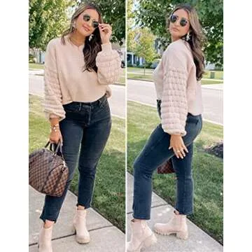 HOTOUCH Women’s Cozy Crew Neck Sweater for Fall