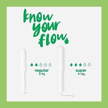 Oi Organic Tampons | Regular/Super Absorbency, 100% Cotton, Biodegradable, Easy Grip