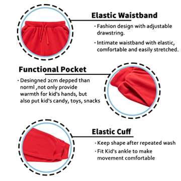 Kid Nation Unisex Fleece Jogger Sweatpants for Kids