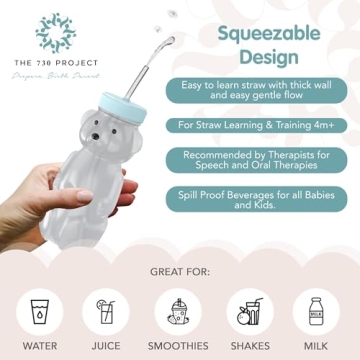 Honey Bear Straw Cups for Safe Fun Sipping