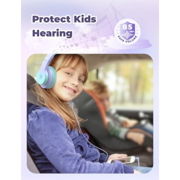 iClever HS19S Kids Headphones - Safe Volume 85dBA, Over Ear Stereo Design