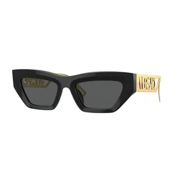 Versace VE4432U Cateye Sunglasses for Women - Luxurious Black/Dark Grey Design with Free Eyewear Kit