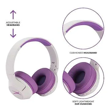 Altec Lansing Kid Safe Noise Cancelling Wireless Headphones 15H Battery, 85dB Volume Limit, Foldable Design Powerful Sound, Active Noise Cancellation Perfect for Kids Ages 7+