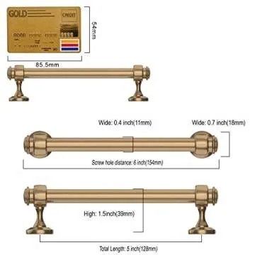 Amerdeco 10 Pack Dark Champagne Bronze Cabinet Pulls 5 Inch Hole Centers, 6 Inch Length Handles for Kitchen Cabinet Hardware,Solid Cabinet Handles for Bathroom Drawer Handles IH0005…