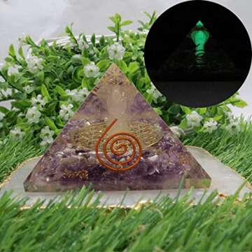 Glow in Dark Amethyst Crystal Pyramid | Positive Energy Healing