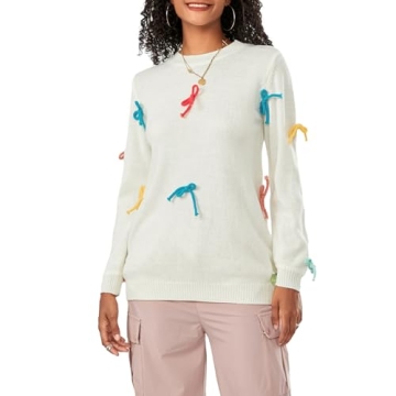 Trendy Women's Bow Sweater - Chic & Cozy Knitwear