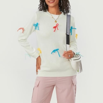 Trendy Women's Bow Sweater - Chic & Cozy Knitwear