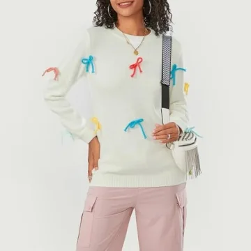 Trendy Women's Bow Sweater - Chic & Cozy Knitwear