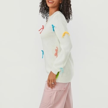 Trendy Women's Bow Sweater - Chic & Cozy Knitwear
