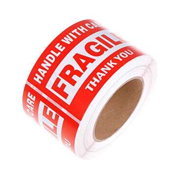 RBHK Fragile Stickers - 500 Durable Shipping Labels