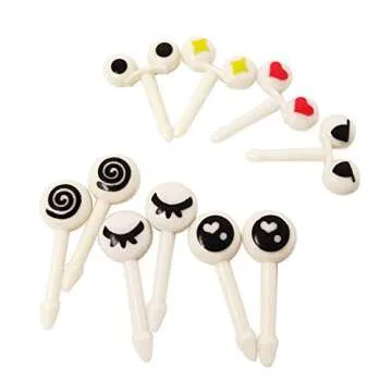 Honbay 30PCS Pieces Eye Food Toothpicks Fruit Forks Cupcake Picks for Party Cake Decoration Supplies