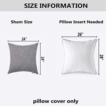 Decorative 24x24 Pillow Covers, Vibrant Linen for Home