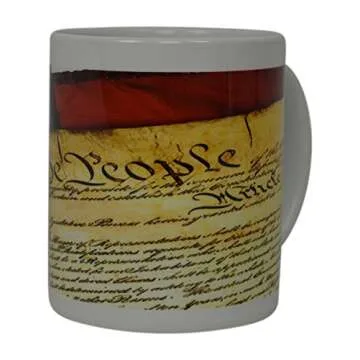 Rogue River Tactical Best Coffee Mug The US Constitution Flag American Patriot Novelty Cup Great Gif...