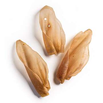 Jack&Pup Natural Cow Ears for Dogs Single Ingredient Dog Treat, Unbleached Healthy Dog Treats Natura...