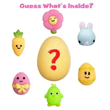 QINGQIU 6 Pack Easter Bubble Bath Bombs with Toys Inside