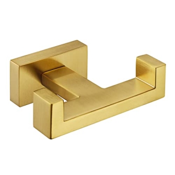 APLusee Double Robe Towel Hook in Luxurious Gold Style
