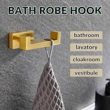 APLusee Double Robe Towel Hook in Luxurious Gold Style