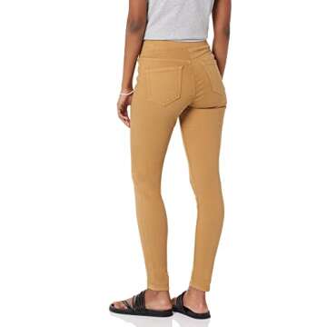 Amazon Essentials Women's Mid-Rise Stretch Pull-On Jegging (Available in Plus Size), Light Camel, 8 ...