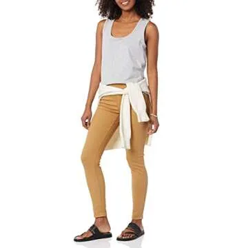 Amazon Essentials Women's Mid-Rise Stretch Pull-On Jegging (Available in Plus Size), Light Camel, 8 Long