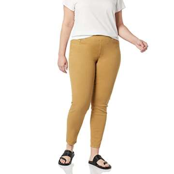 Amazon Essentials Women's Mid-Rise Stretch Pull-On Jegging (Available in Plus Size), Light Camel, 8 Long